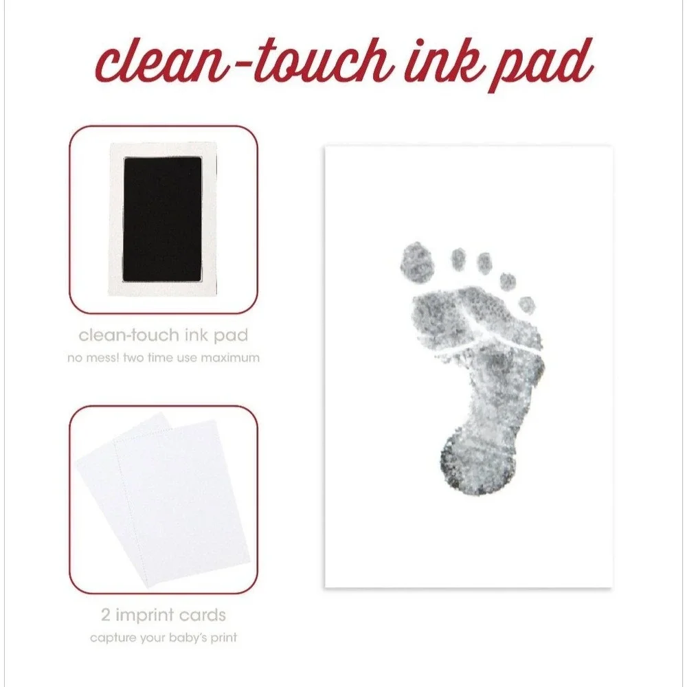 Pearhead Babyprints Photo Ornament Newborn Baby Handprint Footprint DoubleSided